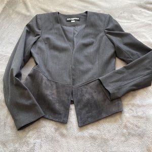 Karl Lagerfeld Paris Gray suede-detail blazer/jacket size 4 -Excellent condition